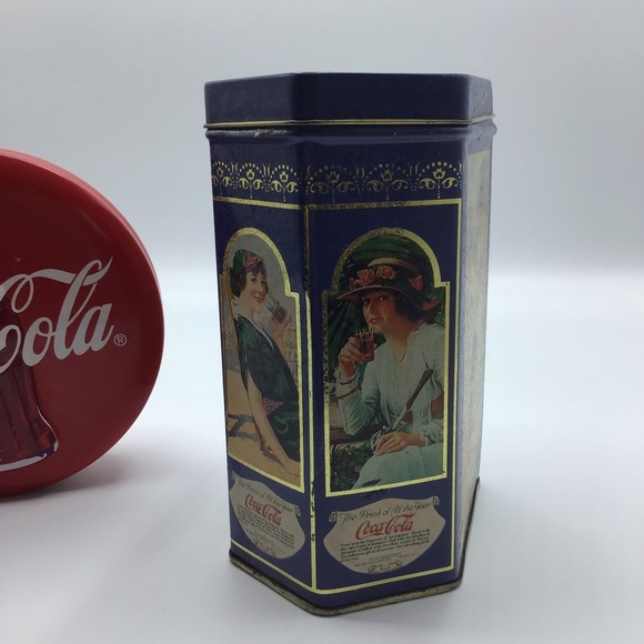 Vintage 90s Coca-Cola coke tin can container collectibles - Picture 2 of 7